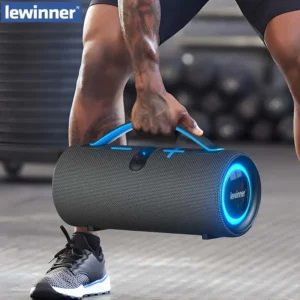 Lewinner - Bluetooth-Lautsprecher, TWS-Pairing, 150 Songs hintereinander hören, ohne | 60W, Dual-Lautsprecher | IPX5 wasserdicht | tragbar | Bass | RGB-Licht | Outdoor | Geschenk